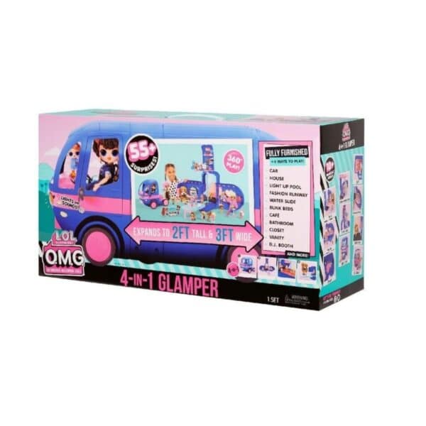 LOL Surprise OMG 4-in-1 Glamper Fashion Doll Camper Toy with 55+ Surprises for Girls